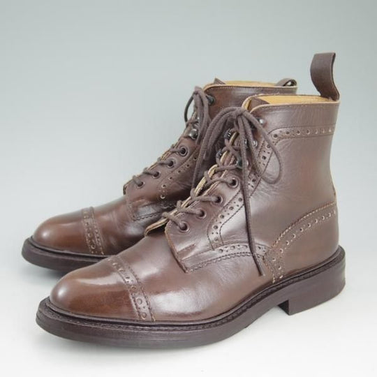 美品★トリッカーズ SIZE 6.5【★ダイナイトソール仕様/M7684】オイルドレザー/カントリーブーツ/濃茶/メンズ/Tricker's★d098