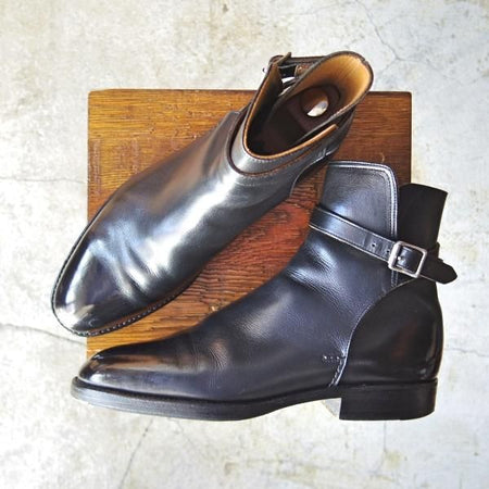 ★(英)シュナイダーブーツ UK8【定価￥172,800-★ユニオンワークス取扱/ジョッパーブーツ】52ラスト/カーフ/黒/Schnieder Boots★d099