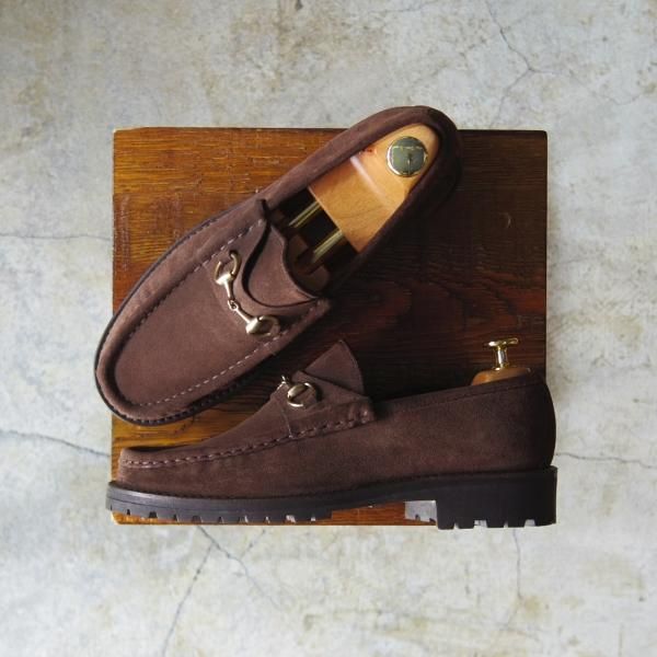 極美品★(伊)グッチ(レディース) 8B/サイズ38程度【★ビットローファー】スエード/スリッポン/101/6105/濃茶/GUCCI★d104