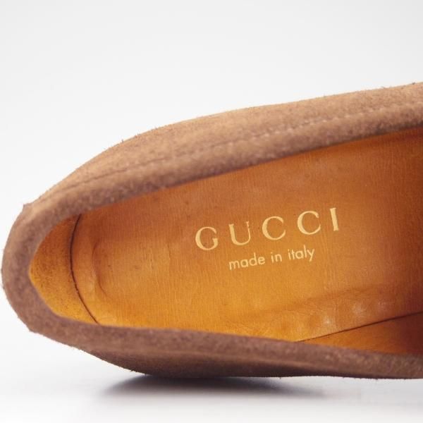 極美品★(伊)グッチ(レディース) 8B/サイズ38程度【★ビットローファー】スエード/スリッポン/101/6105/濃茶/GUCCI★d104