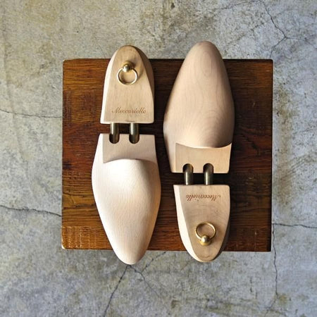 極上★(伊)メッカリエロ UK7程度【貴重★旧時代の純正シューツリー】木製シューキーパー/men's/メンズ/MECCARIELLO★d107