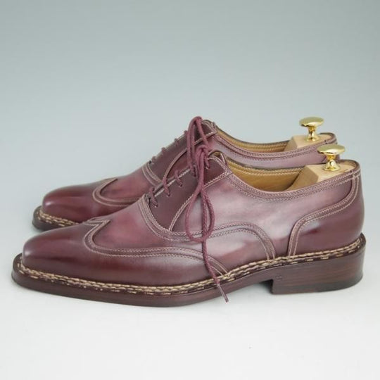 極美品★(伊)PERON&PERON SIZE 6.5【定価20万円以上★ノルベジェーゼ製法】ブラインドブローグ/赤茶/ペロン・エ・ペロン★d114