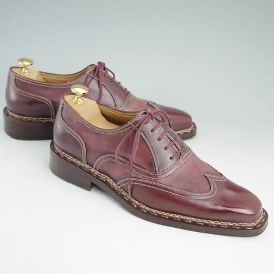 極美品★(伊)PERON&PERON SIZE 6.5【定価20万円以上★ノルベジェーゼ製法】ブラインドブローグ/赤茶/ペロン・エ・ペロン★d114