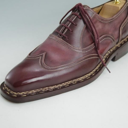 極美品★(伊)PERON&PERON SIZE 6.5【定価20万円以上★ノルベジェーゼ製法】ブラインドブローグ/赤茶/ペロン・エ・ペロン★d114