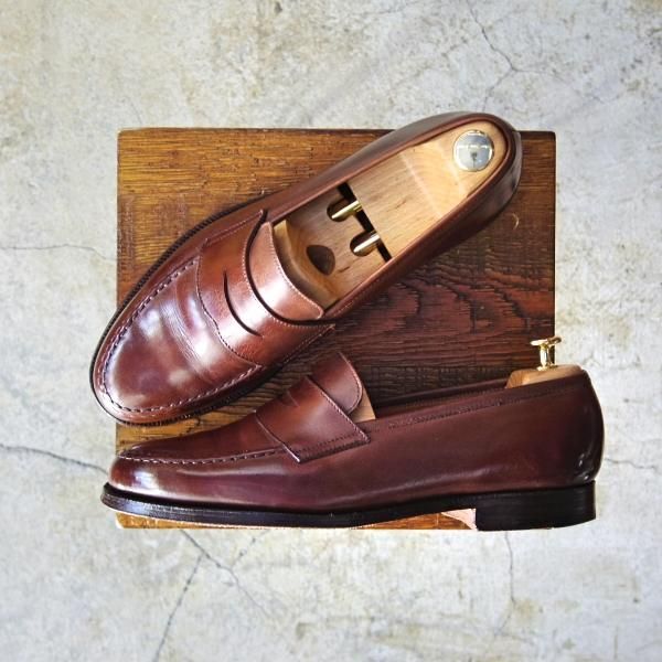 極上★クロケット&ジョーンズ 8.5E【★ボストン/BOSTON】コインローファー/314ラスト/カーフ/茶/メンズ/Crockett&Jones★d123
