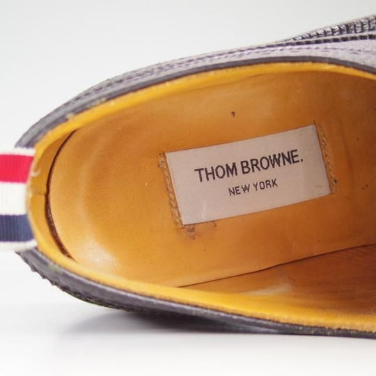 極上★(米)トムブラウン UK9.5/US10.5【定価10万円以上★英国製/ロングウイング】ぺブルグレイン/メンズ/黒/THOM BROWNE★d124