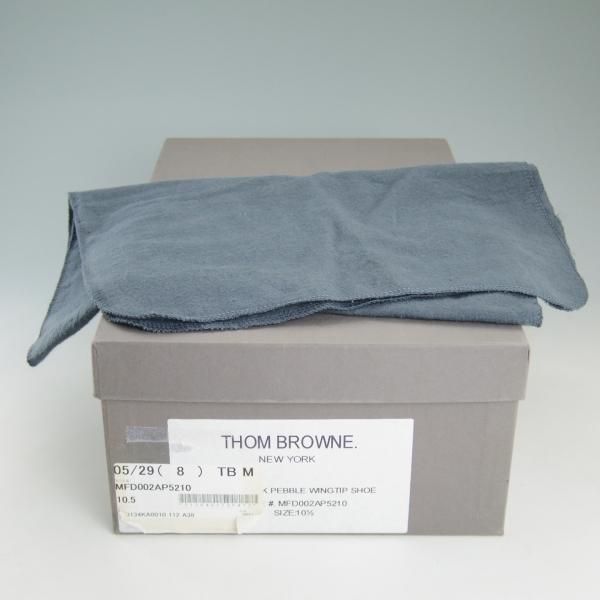 極上★(米)トムブラウン UK9.5/US10.5【定価10万円以上★英国製/ロングウイング】ぺブルグレイン/メンズ/黒/THOM BROWNE★d124