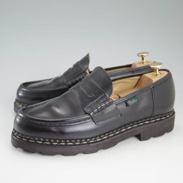 極上★パラブーツ SIZE 6.5【★ランス/REIMS】リスレザー/マルシェソール/コインローファー/黒/Noir/メンズ/Paraboot★d126