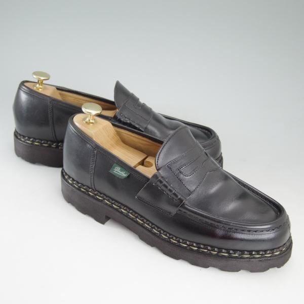 極上★パラブーツ SIZE 6.5【★ランス/REIMS】リスレザー/マルシェソール/コインローファー/黒/Noir/メンズ/Paraboot★d126