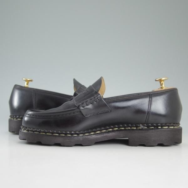 極上★パラブーツ SIZE 6.5【★ランス/REIMS】リスレザー/マルシェソール/コインローファー/黒/Noir/メンズ/Paraboot★d126
