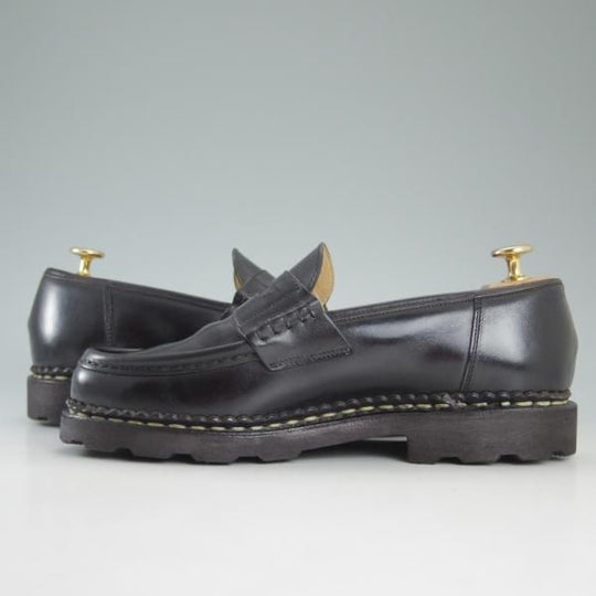 極上★パラブーツ SIZE 6.5【★ランス/REIMS】リスレザー/マルシェソール/コインローファー/黒/Noir/メンズ/Paraboot★d126