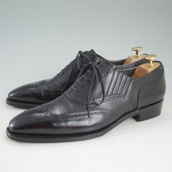美品★ペルフェット SIZE 7【伊勢丹取扱い★フルブローグ/レイジーマン】ビナセーコー/P1126/カーフ/黒/Perfetto★d128