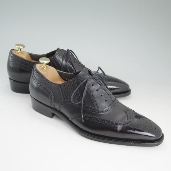 美品★ペルフェット SIZE 7【伊勢丹取扱い★フルブローグ/レイジーマン】ビナセーコー/P1126/カーフ/黒/Perfetto★d128