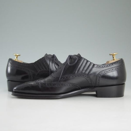 美品★ペルフェット SIZE 7【伊勢丹取扱い★フルブローグ/レイジーマン】ビナセーコー/P1126/カーフ/黒/Perfetto★d128