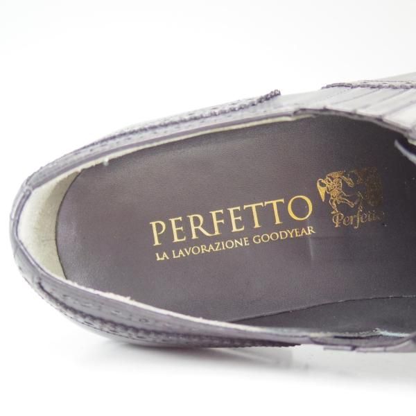 美品★ペルフェット SIZE 7【伊勢丹取扱い★フルブローグ/レイジーマン】ビナセーコー/P1126/カーフ/黒/Perfetto★d128