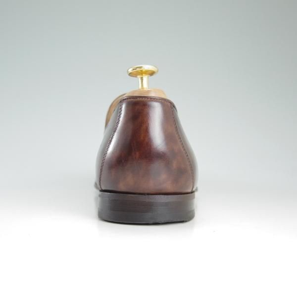 美品★マグナーニ UK7.5〜8程度【★ミュージアムカーフ風/スリッポン】ローファー/茶/メンズ/MAGNANNI★d129