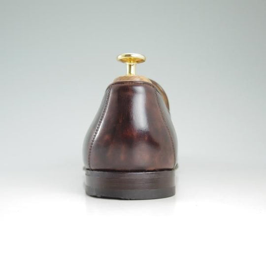 美品★マグナーニ UK7.5〜8程度【★ミュージアムカーフ風/スリッポン】ローファー/茶/メンズ/MAGNANNI★d129