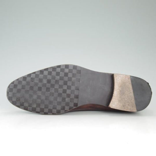 美品★マグナーニ UK7.5〜8程度【★ミュージアムカーフ風/スリッポン】ローファー/茶/メンズ/MAGNANNI★d129