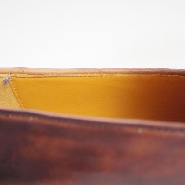 美品★マグナーニ UK7.5〜8程度【★ミュージアムカーフ風/スリッポン】ローファー/茶/メンズ/MAGNANNI★d129