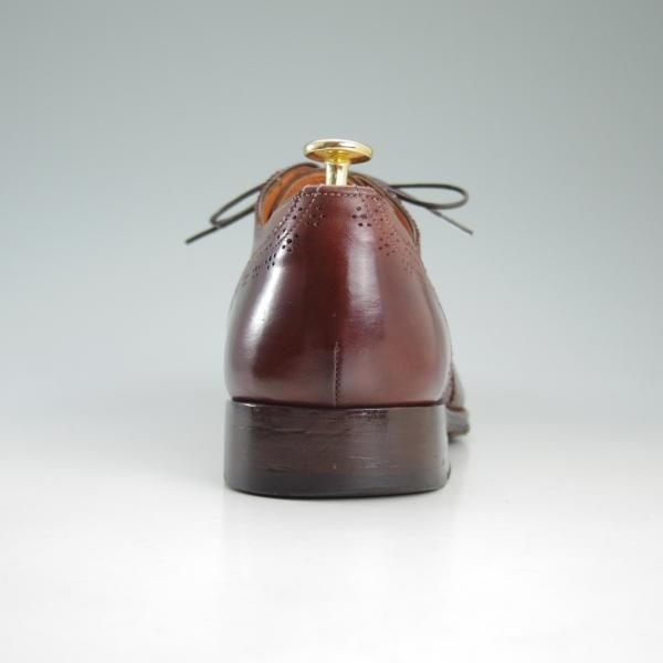 極上★(伊)サントーニ SIZE 7【★ブラックラピド製法】フルブローグ/ウイングチップ/カーフ/赤茶/Santoni★d130