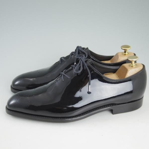 未使用★(米)BARKER BLACK/バーカーブラック UK7/US8【英国製★グッドイヤーウェルテッド製法】ホールカット/パテント/黒/M9967★d133