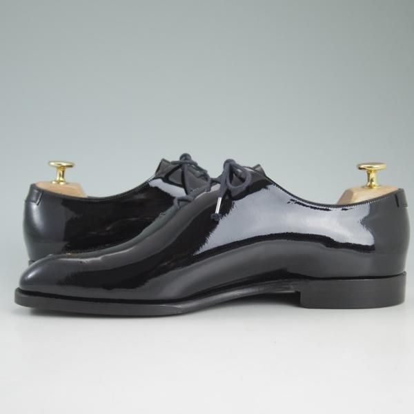 未使用★(米)BARKER BLACK/バーカーブラック UK7/US8【英国製★グッドイヤーウェルテッド製法】ホールカット/パテント/黒/M9967★d133