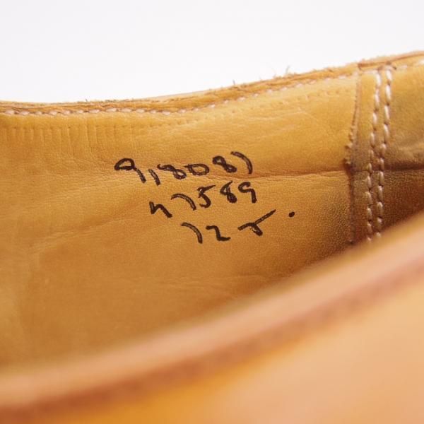 美品★トリッカーズ SIZE 7.5【貴重★シングルソールのカントリー風短靴/M7589】プレーントゥ/ドレスカントリー/薄茶/Tricker's★d135
