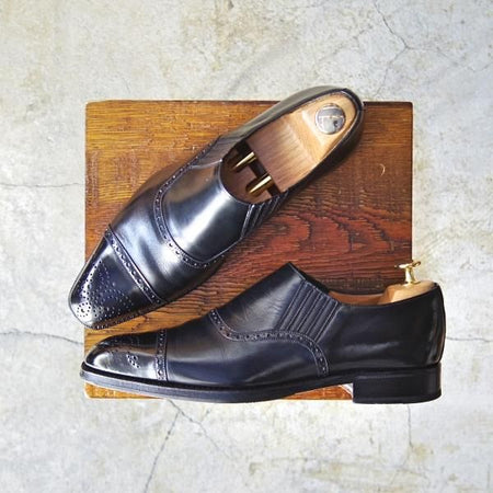 美品★(スペイン製)ヤンコ SIZE 6【★サイドエラスティック】104979/カーフ/メンズ/黒/YANKO★d141