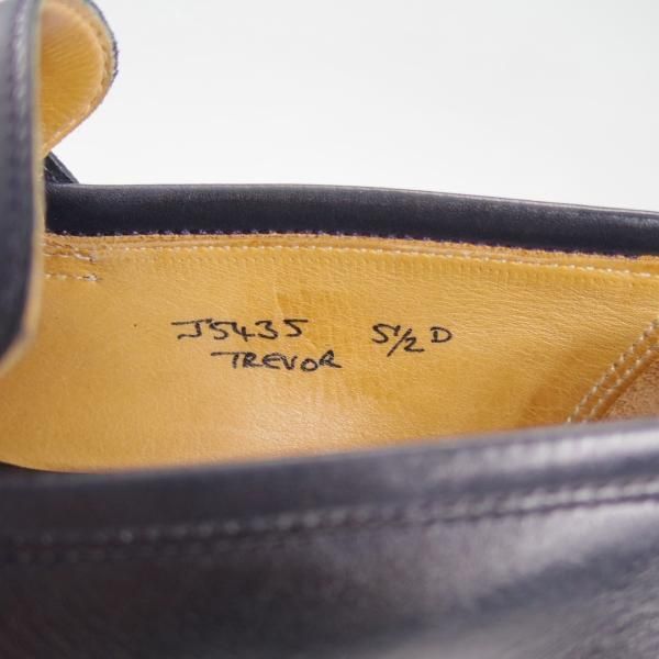 極上★クロケット&ジョーンズ 5.5D【上級★ハンドグレードライン/ネイビー色】TREVOR/カーフ/コインローファー/紺/Crockett&Jones★d146