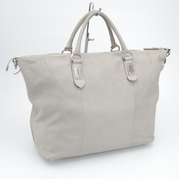 極上★(伊)ザネラート/ZANELLATO【グレージュ系色★ボストンバッグ】トートバッグ/ビジネス バッグ/レザー/メンズ&レディース★N5298