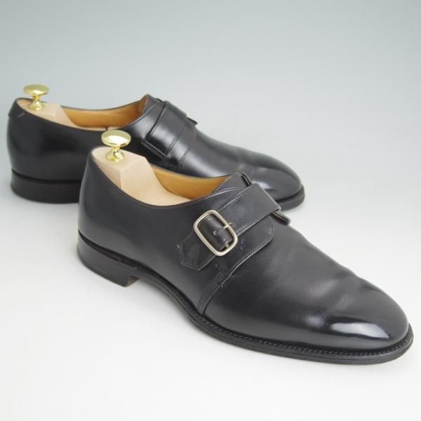 ★(英国製)G.RODSON/テクニック社製 SIZE 7【貴重★旧ジーロッドソン/ジェラールセネ/BOSTON】モンクストラップ/黒/カーフ★d157