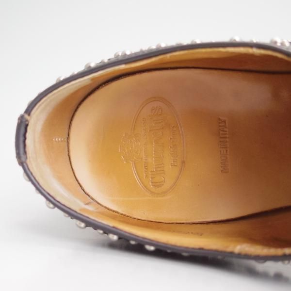 ★チャーチ(レディース) SIZE 37【定価￥103,680★バーウッド/BURWOOD MET/スタッズ】ポリッシュドバインダーカーフ/フルブローグ/黒/Church's★d162