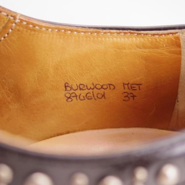 ★チャーチ(レディース) SIZE 37【定価￥103,680★バーウッド/BURWOOD MET/スタッズ】ポリッシュドバインダーカーフ/フルブローグ/黒/Church's★d162