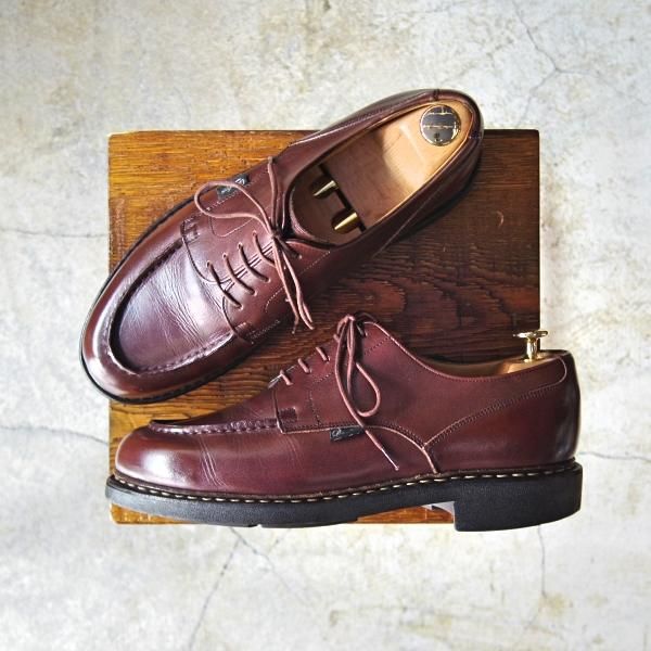 極上★パラブーツ SIZE 7【★シャンボード/CHAMBORD】カフェ/CAF/TEXソール/リスレザー/Uチップ/茶/カーフ/メンズ/Paraboot★d163