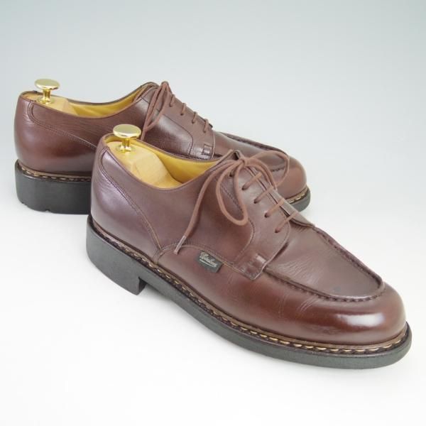 極上★パラブーツ SIZE 7【★シャンボード/CHAMBORD】カフェ/CAF/TEXソール/リスレザー/Uチップ/茶/カーフ/メンズ/Paraboot★d163