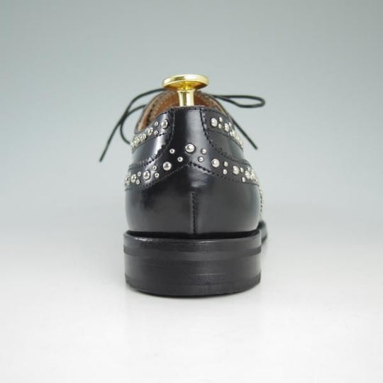 ★チャーチ(レディース) SIZE 37.5【★バーウッド/BURWOOD MET/スタッズ】ポリッシュドバインダーカーフ/フルブローグ/黒/Church's★d164