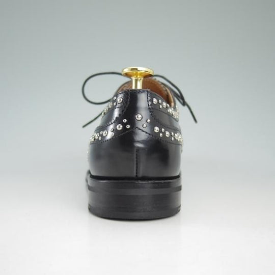 ★チャーチ(レディース) SIZE 37.5【★バーウッド/BURWOOD MET/スタッズ】ポリッシュドバインダーカーフ/フルブローグ/黒/Church's★d164