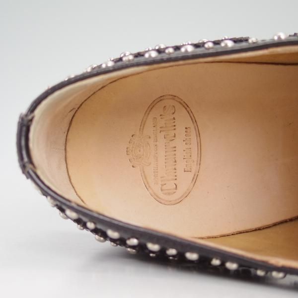 ★チャーチ(レディース) SIZE 37.5【★バーウッド/BURWOOD MET/スタッズ】ポリッシュドバインダーカーフ/フルブローグ/黒/Church's★d164