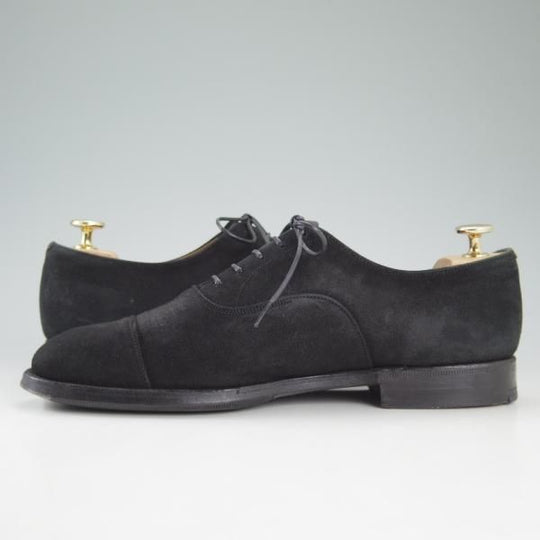 極上★チャーチ 70F/UK7【貴重★旧チャーチ/73ラスト/ASQUITH/アスキス】スエード/ストレートチップ/4都市ロゴ/黒/メンズ/Church's★d168