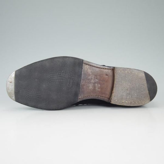 極上★チャーチ 70F/UK7【貴重★旧チャーチ/73ラスト/ASQUITH/アスキス】スエード/ストレートチップ/4都市ロゴ/黒/メンズ/Church's★d168