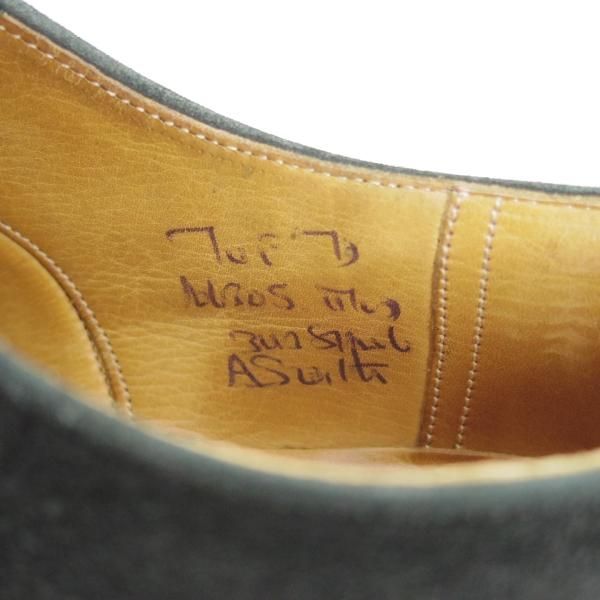 極上★チャーチ 70F/UK7【貴重★旧チャーチ/73ラスト/ASQUITH/アスキス】スエード/ストレートチップ/4都市ロゴ/黒/メンズ/Church's★d168