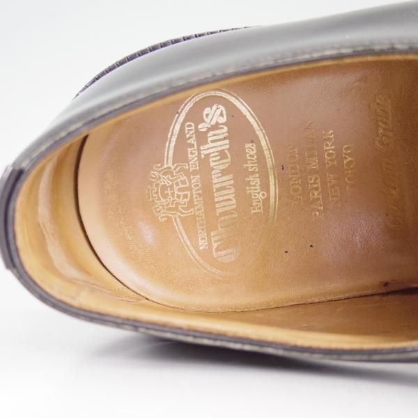 美品★チャーチ 70F/UK7【定価￥99,360-★シャノン/SHANNON】103ラスト/ポリッシュドバインダーカーフ/黒/プレーントゥ/Church's★d169
