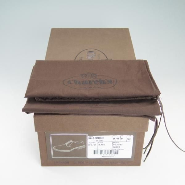 美品★チャーチ 70F/UK7【定価￥99,360-★シャノン/SHANNON】103ラスト/ポリッシュドバインダーカーフ/黒/プレーントゥ/Church's★d169