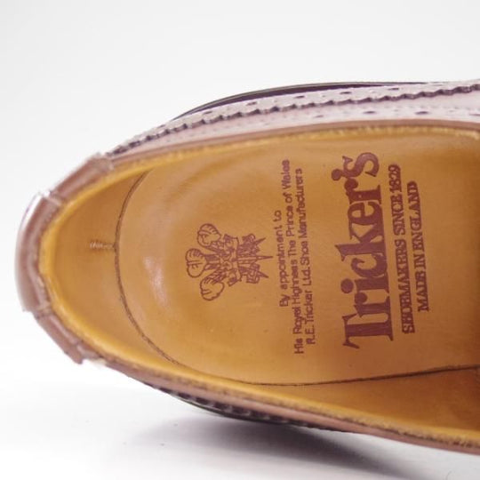 美品★トリッカーズ SIZE 7.5【ダイナイトソール★コーヒーバーニッシュ/BOURTON】M5633/バートン/カーフ/カントリー/Tricker's★d170