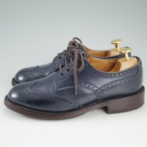 美品★トリッカーズ(レディース) SIZE 4【★バートン/BOURTON/ネイビー】L5633/カントリー短靴/アニリンカーフ/Tricker's★d173