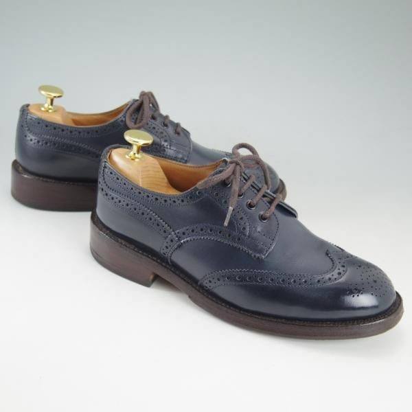 美品★トリッカーズ(レディース) SIZE 4【★バートン/BOURTON/ネイビー】L5633/カントリー短靴/アニリンカーフ/Tricker's★d173