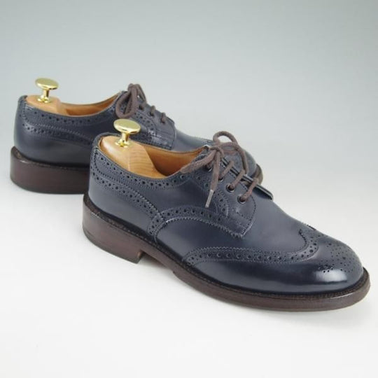 美品★トリッカーズ(レディース) SIZE 4【★バートン/BOURTON/ネイビー】L5633/カントリー短靴/アニリンカーフ/Tricker's★d173