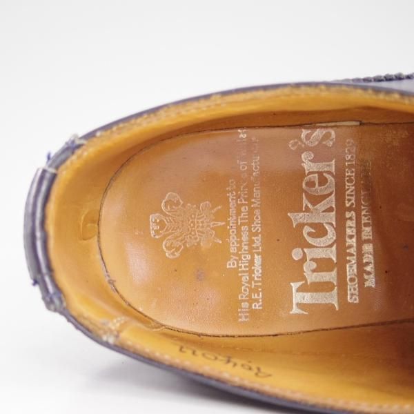 美品★トリッカーズ(レディース) SIZE 4【★バートン/BOURTON/ネイビー】L5633/カントリー短靴/アニリンカーフ/Tricker's★d173