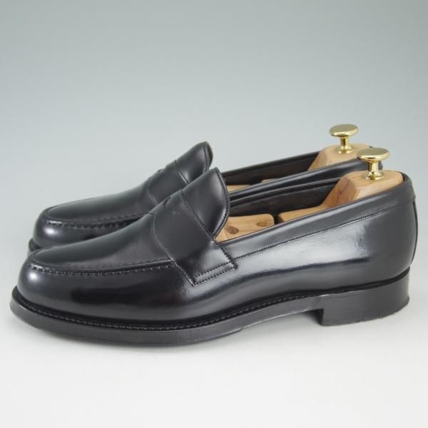 美品★(英)チーニー 7F【定価￥73,440-★HUDSON/ハドソン/コインローファー】5203ラスト/カーフ/黒/メンズ/CHEANEY★d174