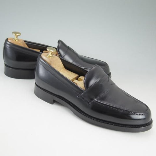 美品★(英)チーニー 7F【定価￥73,440-★HUDSON/ハドソン/コインローファー】5203ラスト/カーフ/黒/メンズ/CHEANEY★d174